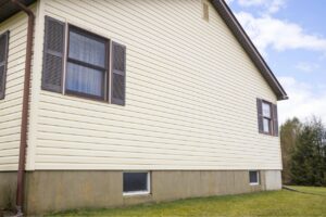 Vinyl exterior wall cladding for residential use
