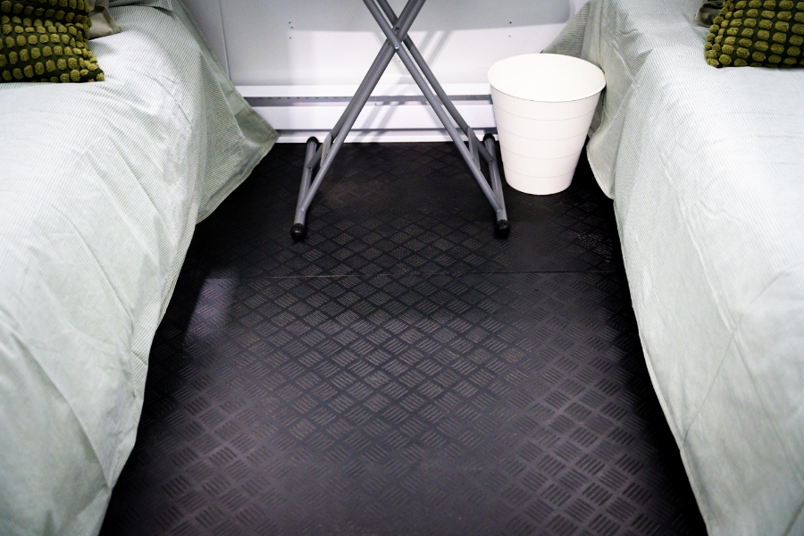 Slip-resistant floor for homelessness shelters in Alberta