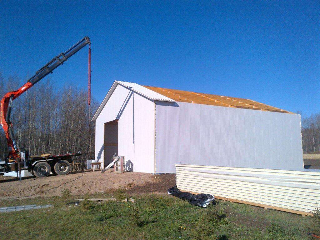 Commercial insulated metal wall panels installed in British Columbia