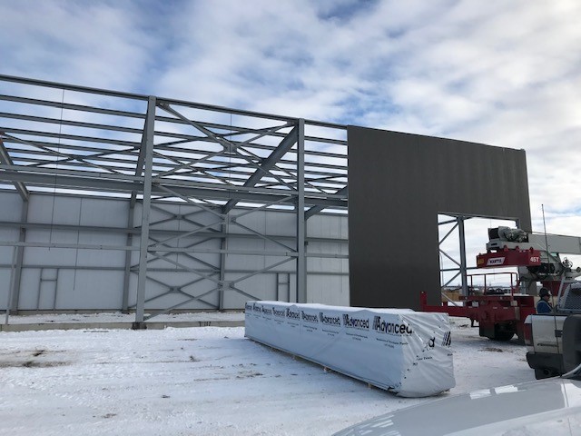 Industrial insulated wall panel assembly in British Columbia